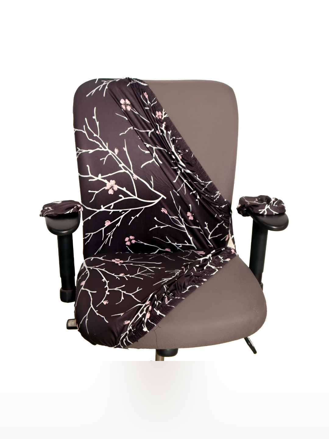 

Eleganta Black & White 10 Pieces Printed Stretchable Office Chair Covers