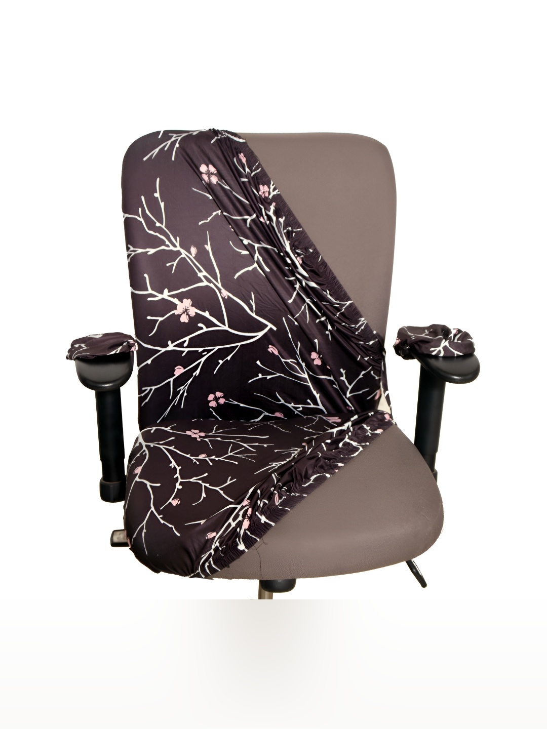 

Eleganta Black & White 2 Pieces Printed Stretchable Office Chair Covers