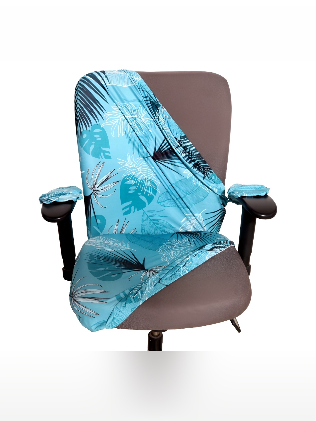 

Eleganta Turquoise Blue Printed Stretchable Office Chair Cover