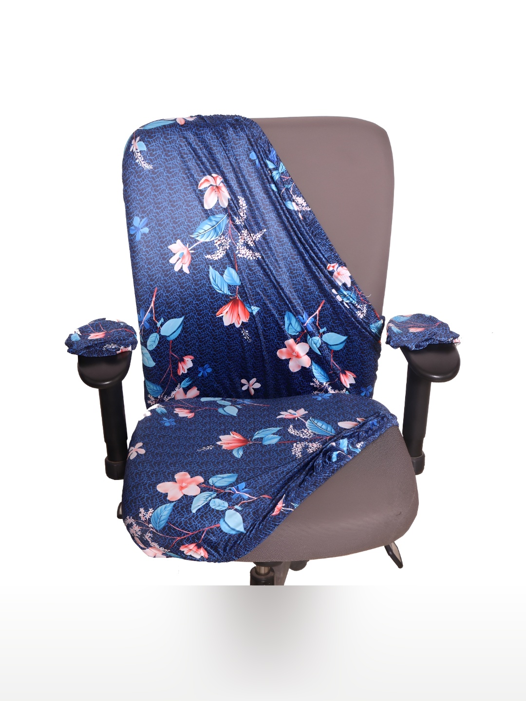 

Eleganta Blue & Pink Printed Stretchable Office Chair Cover