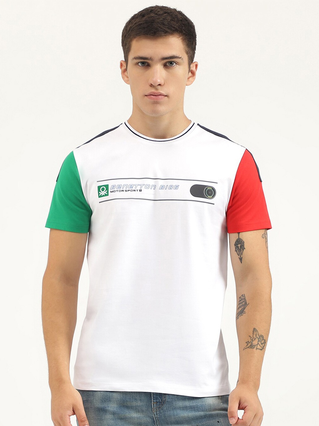 

United Colors of Benetton Typography Printed Pure Cotton T-shirt, White