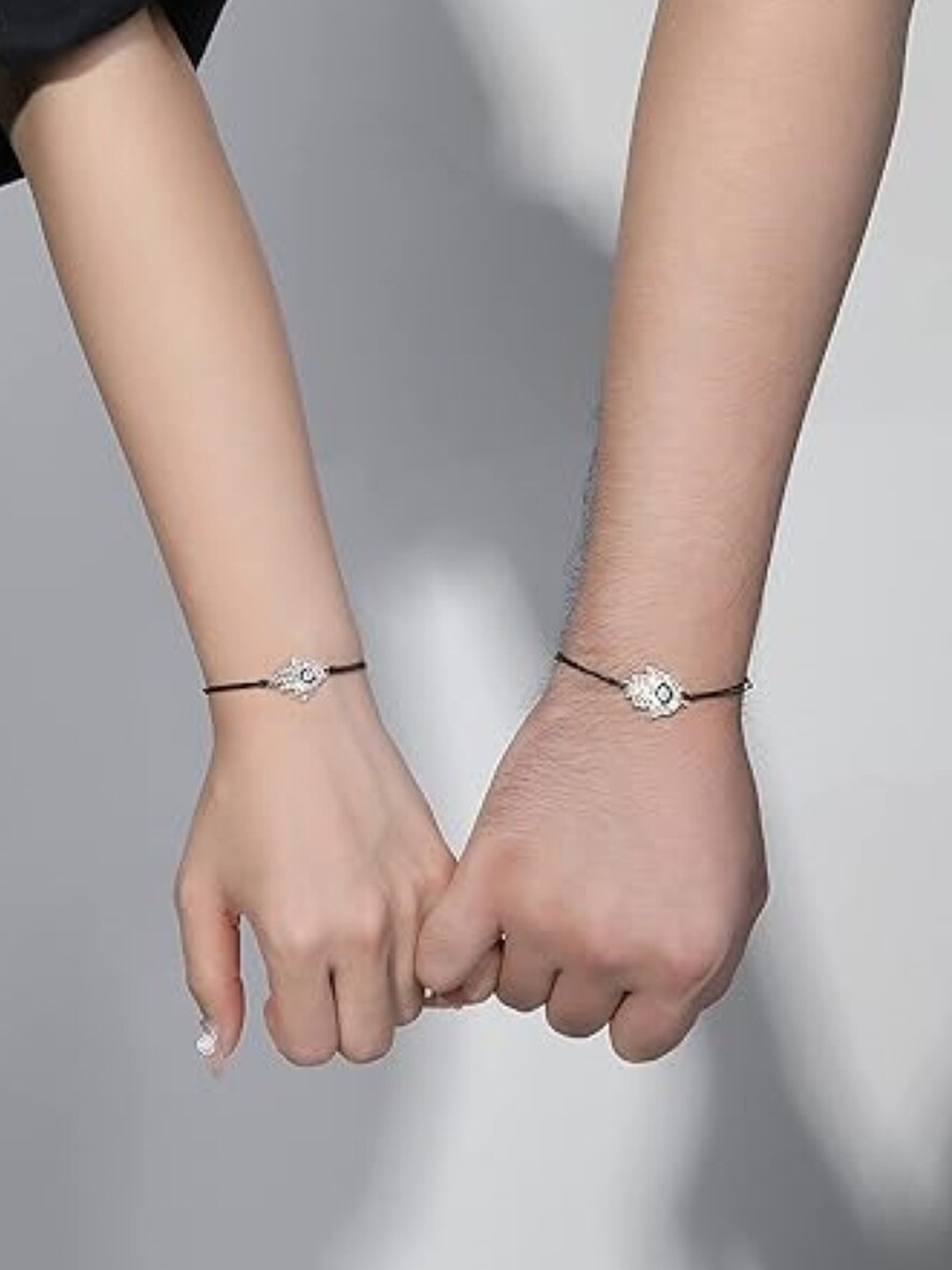 

EL REGALO Unisex Set of 2 Wraparound Bracelet, Silver