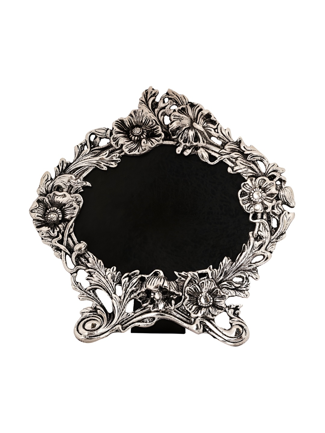 

NM Silver-Toned & Black Textured Aluminium Oval Table Photo Frame