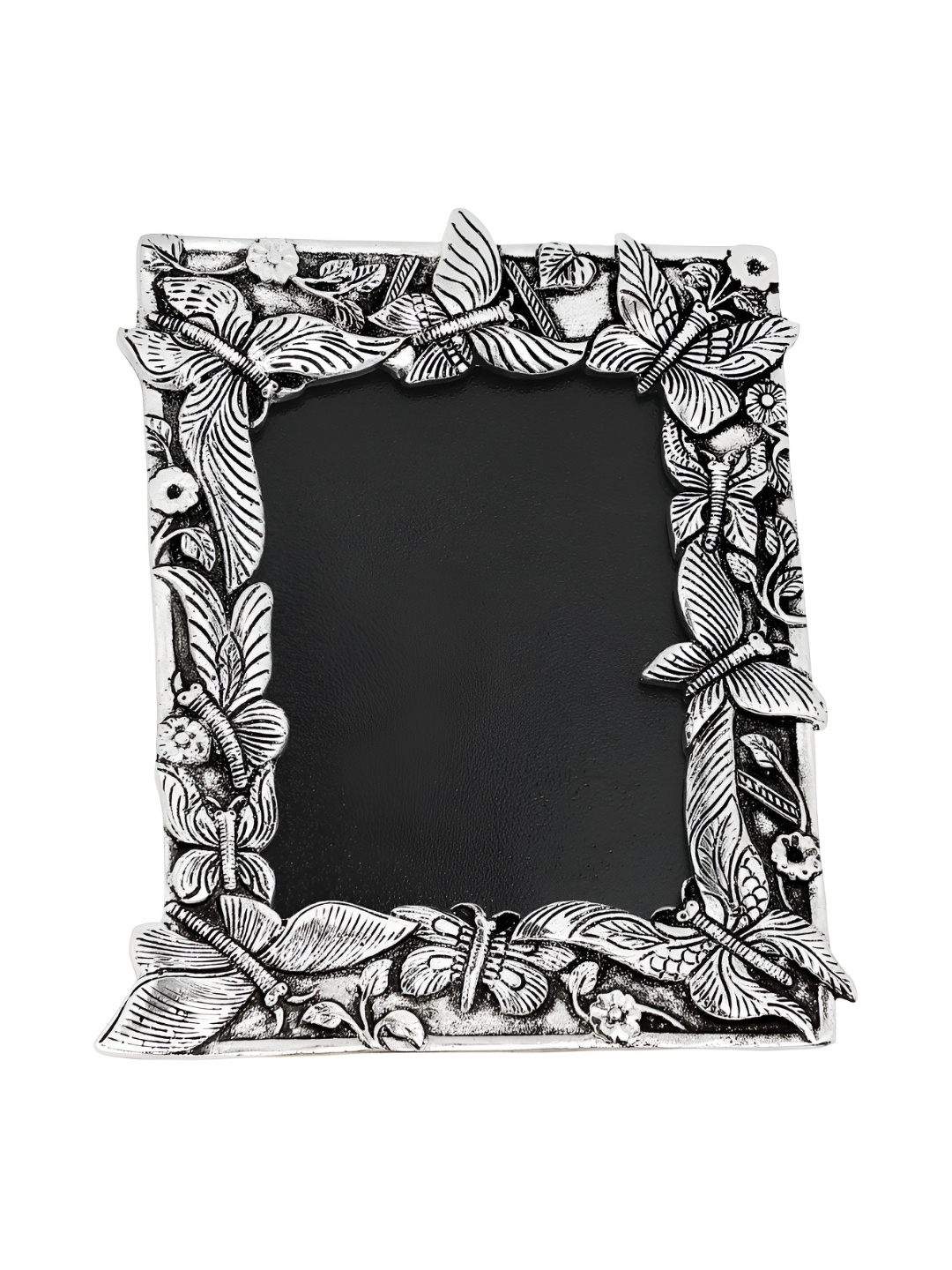 

NM Silver-Toned & Black Textured Aluminium Square Table Photo Frame