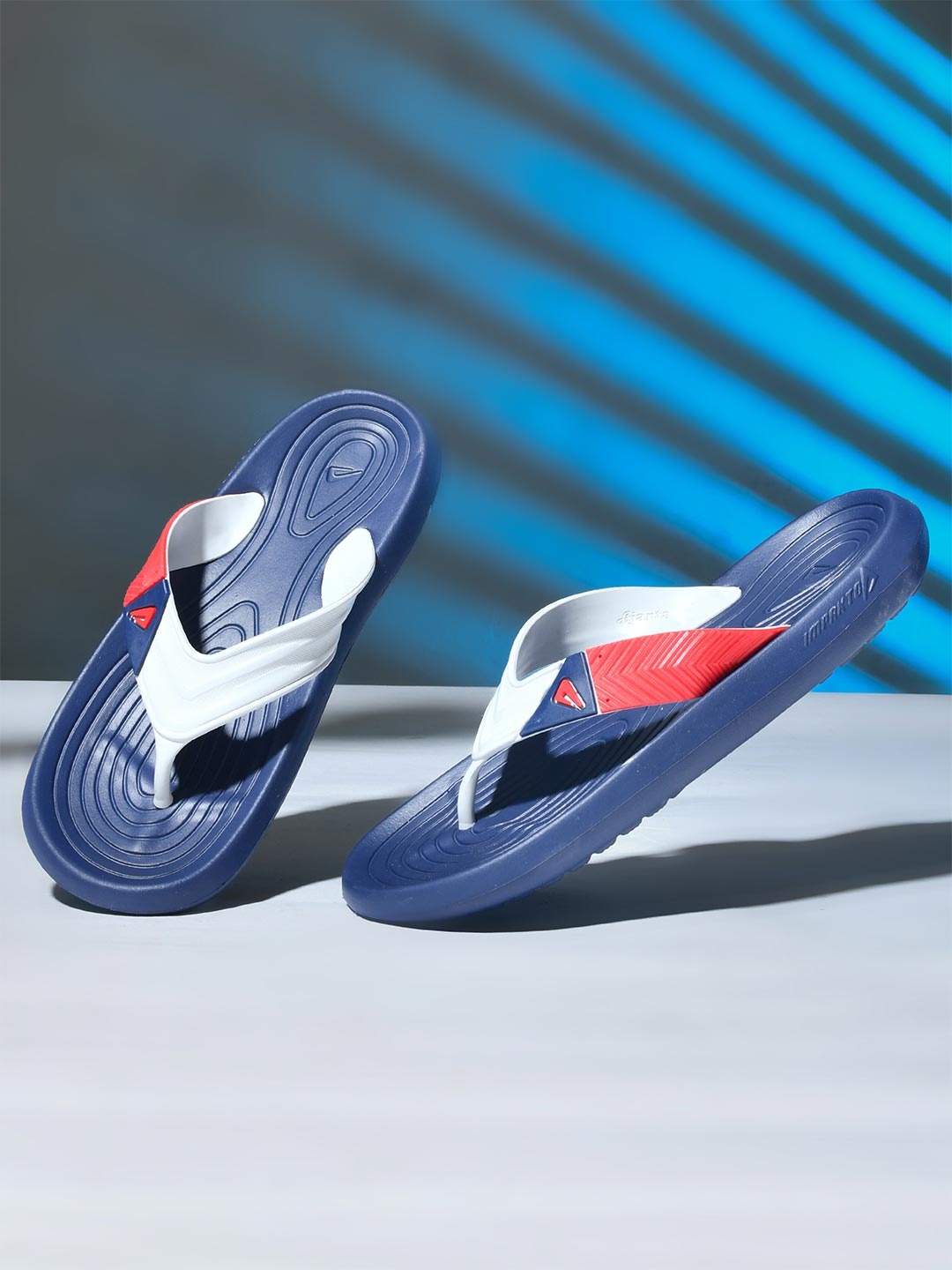 

IMPAKTO Men Colourblocked Slide Sync Thong Flip-Flops, Blue