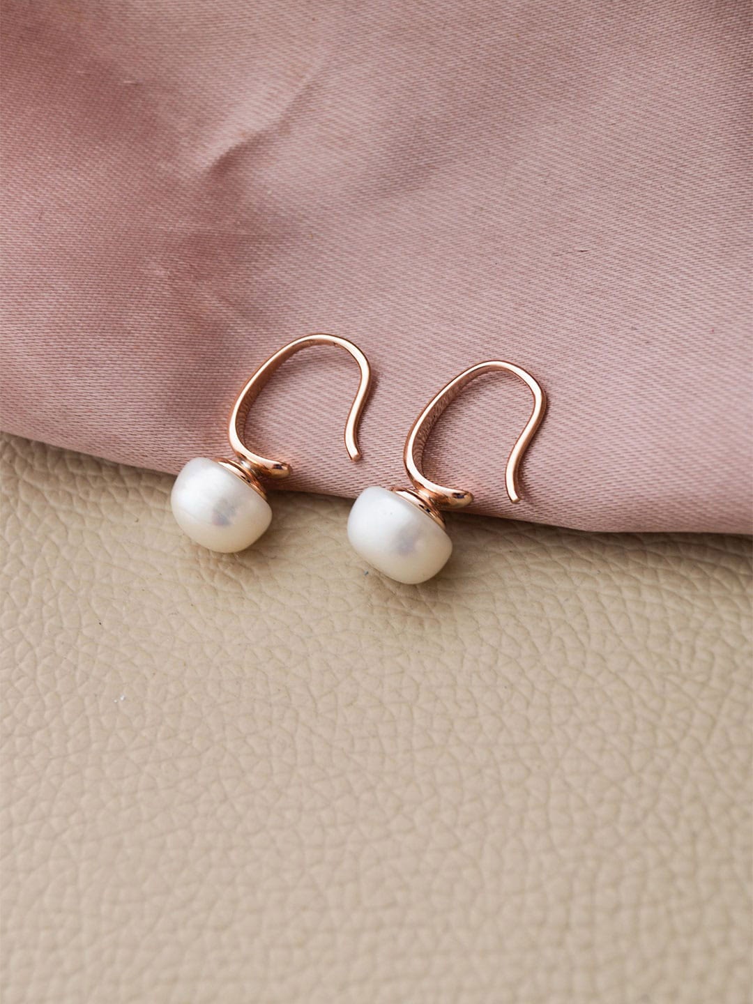 

MANNASH 92.5 Sterling Silver Cubic Zirconia Rose Gold Plated Drop Earrings