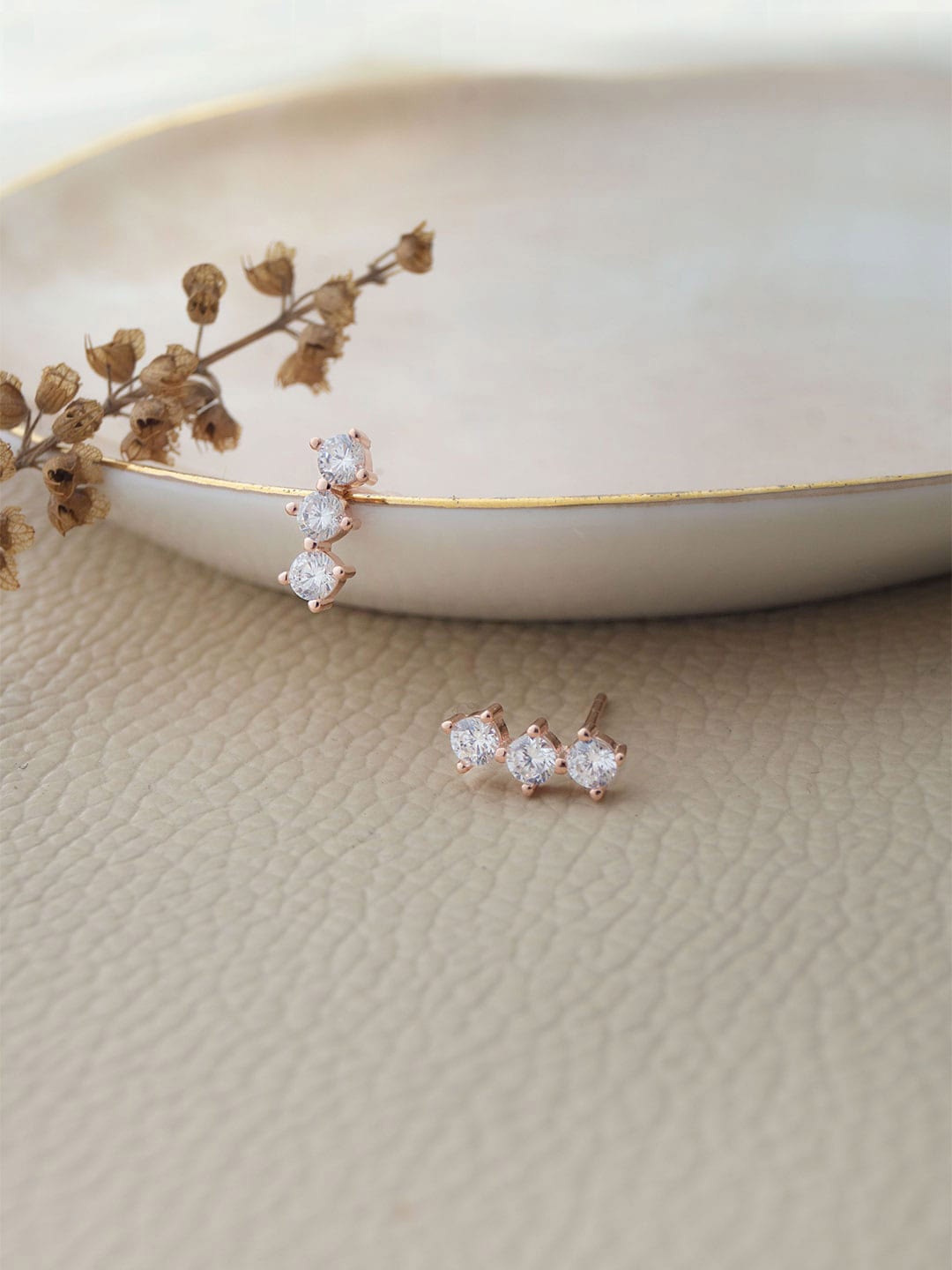 

MANNASH 92.5 Sterling Silver 18KT Rose Gold-Plated Contemporary Hoop Earrings