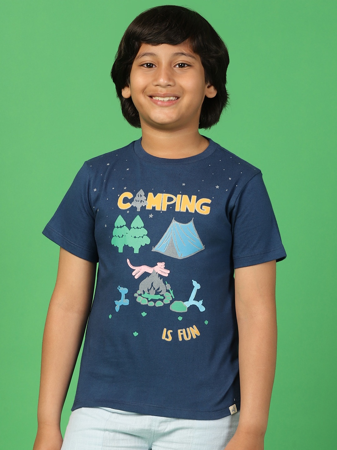 

Somersault Boys Graphic Printed Cotton T-shirt, Blue