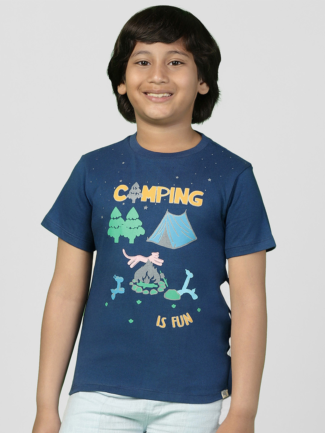 

Somersault Boys Graphic Printed Cotton T-shirt, Blue