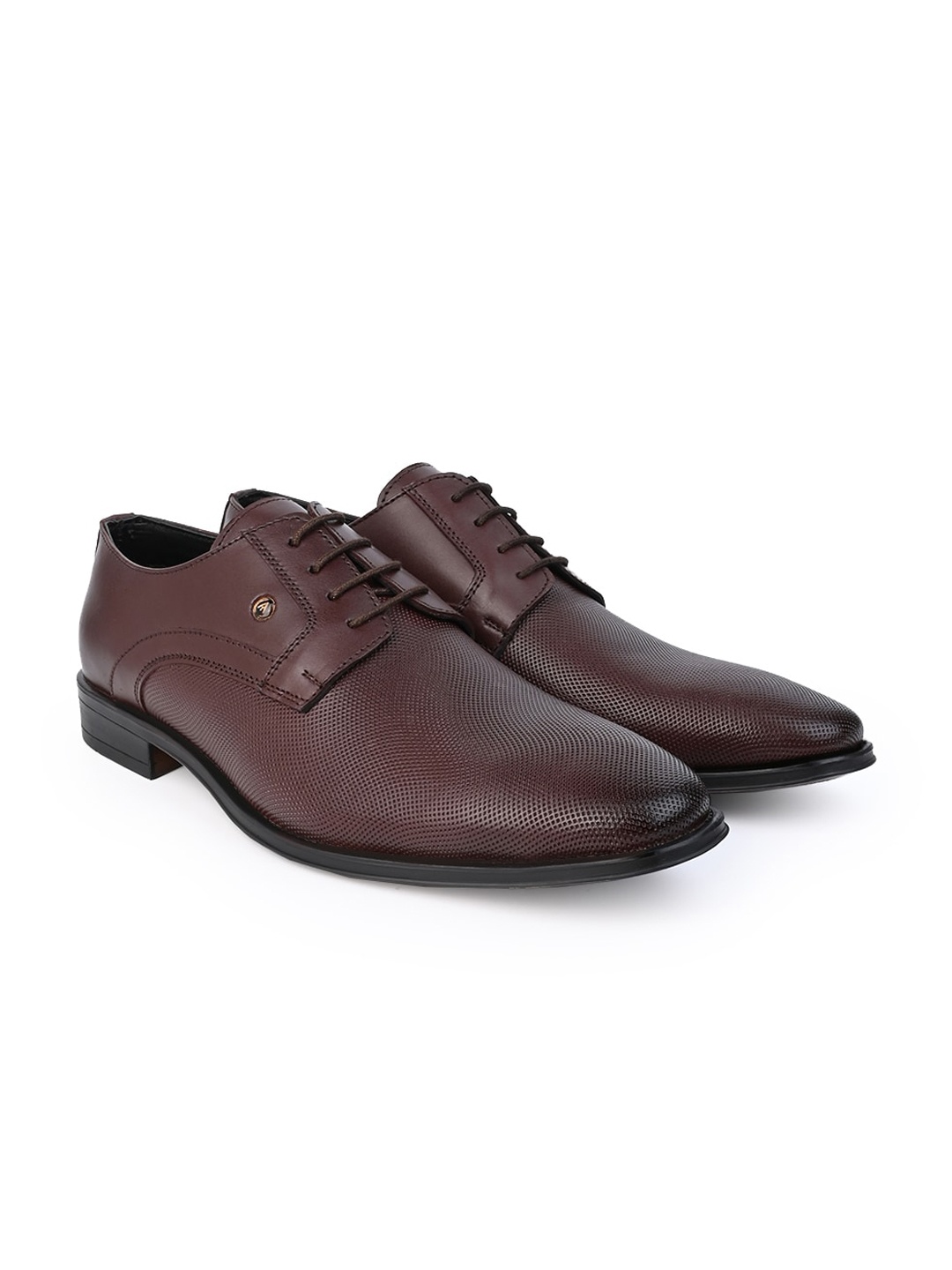 

Alberto Torresi Men Textured Formal Derbys, Burgundy