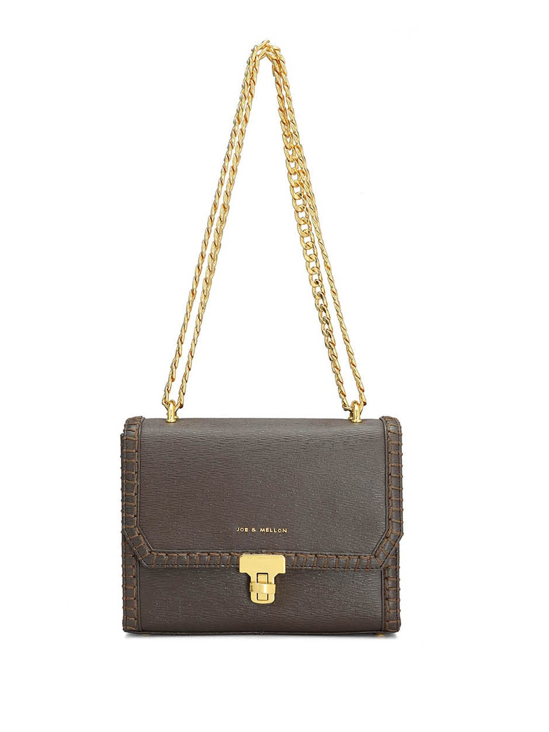 

Joe & Mellon Leather Structured Shoulder Bag, Grey