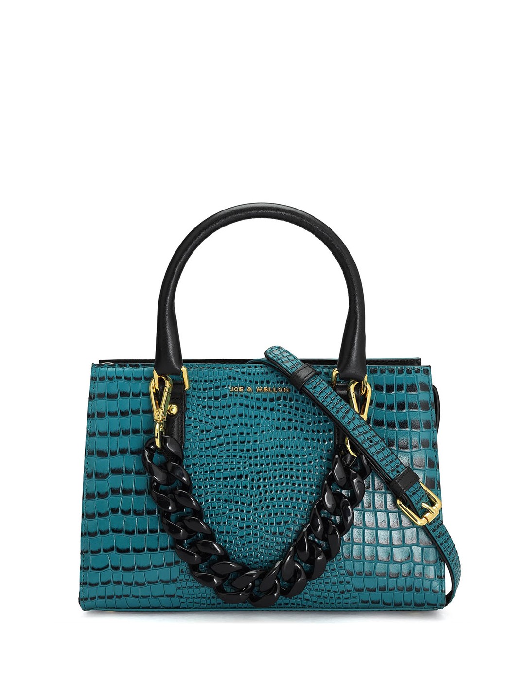 

Joe & Mellon Textured Leather Structured Handheld Bag, Green