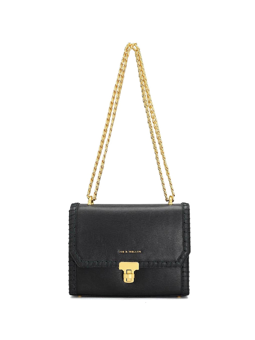 

Joe & Mellon Leather Structured Sling Bag, Black
