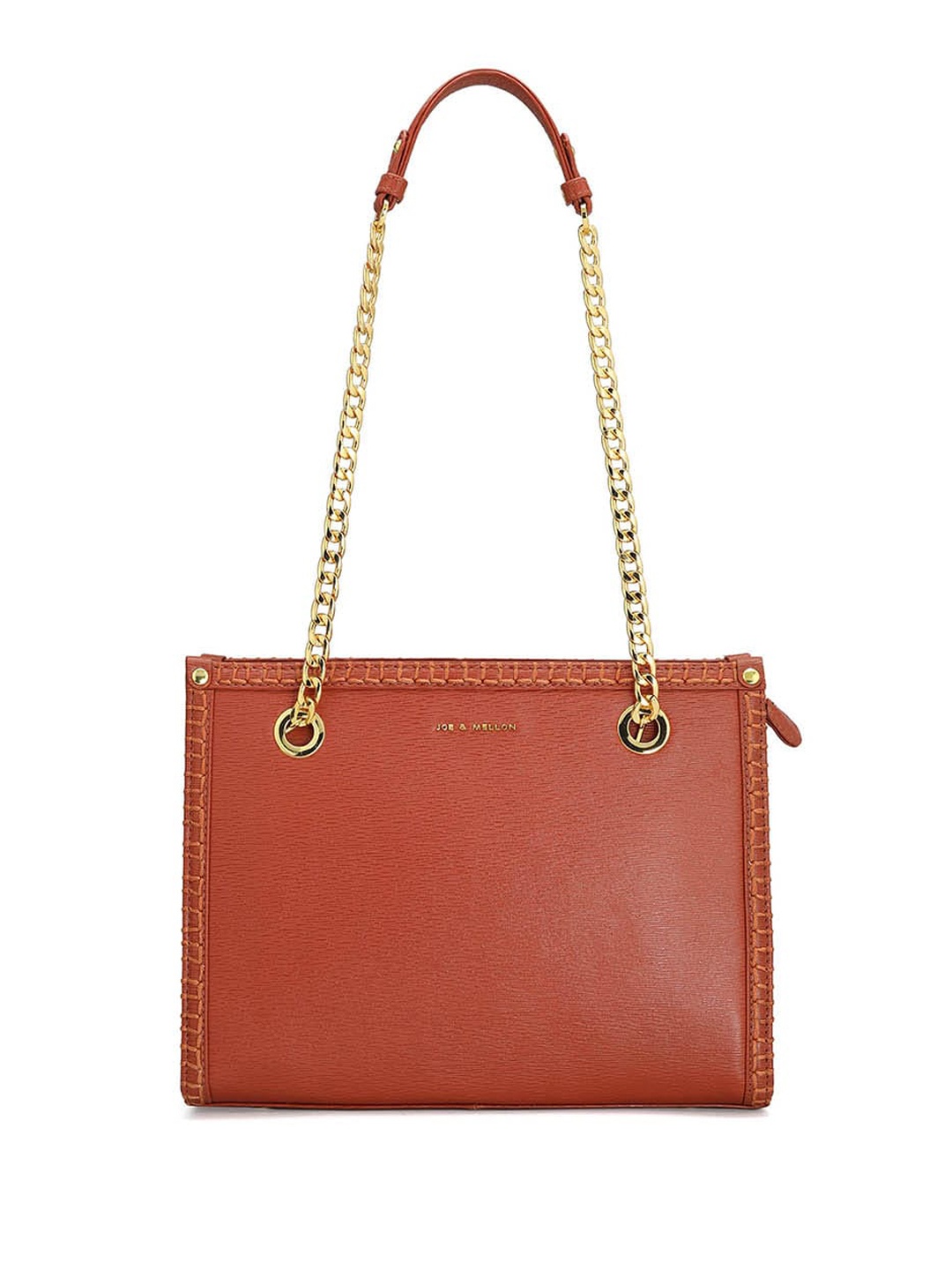 

Joe & Mellon Leather Structured Shoulder Bag, Orange
