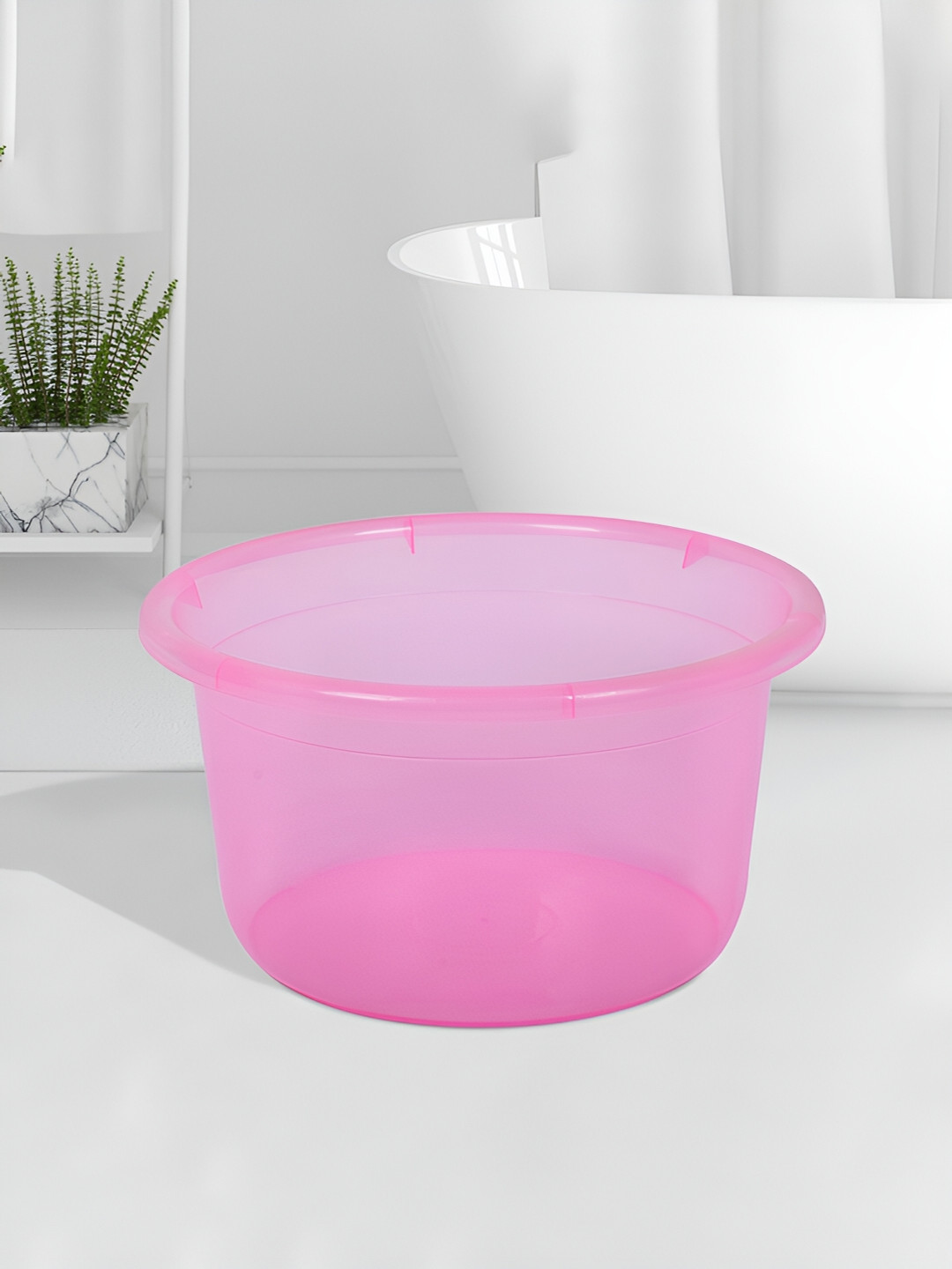 

Kuber Industries Pink Solid Plastic Bath Accessories Set