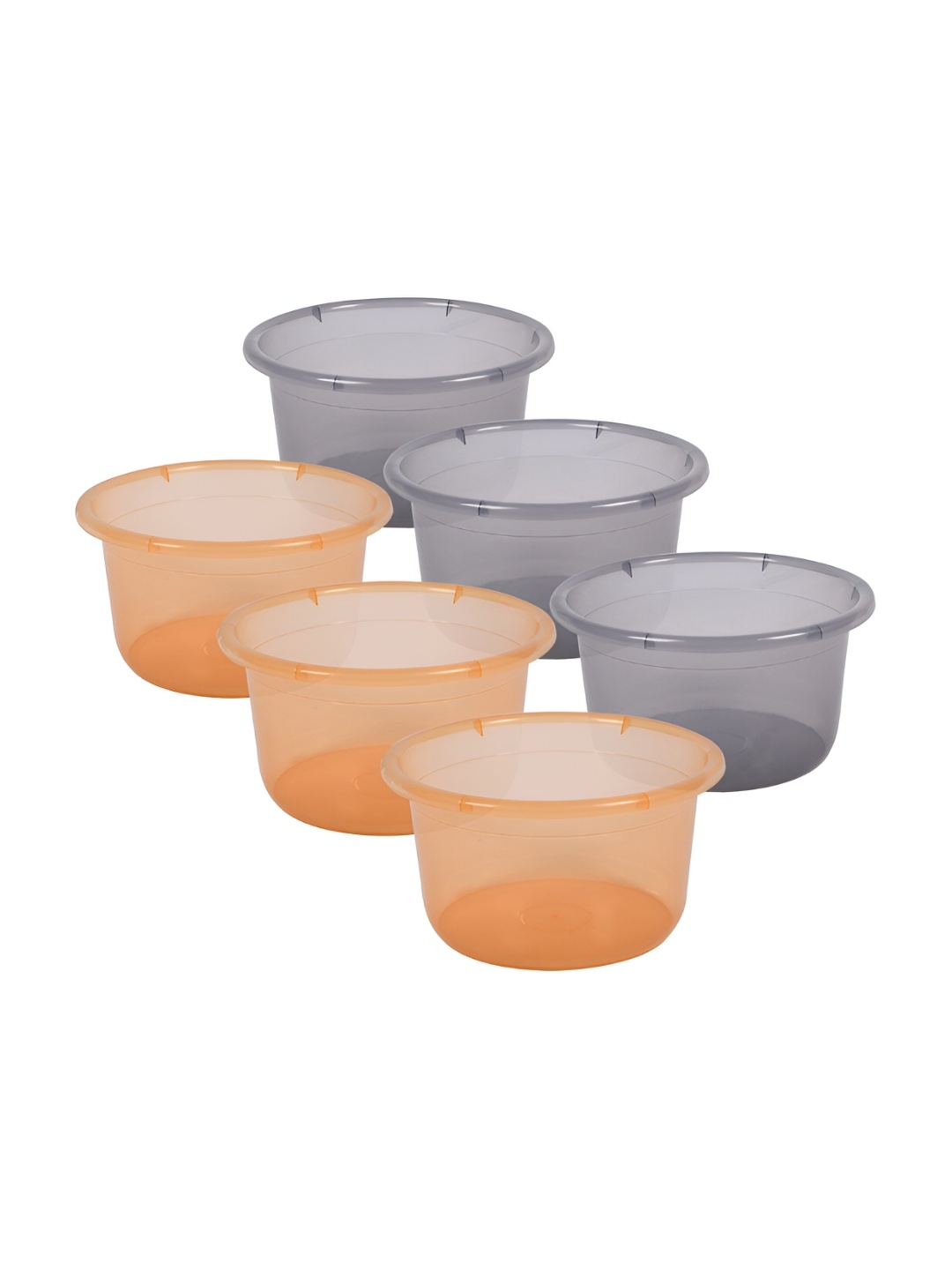 

Kuber Industries Grey & Orange 6 Pieces Bath Accessories Set