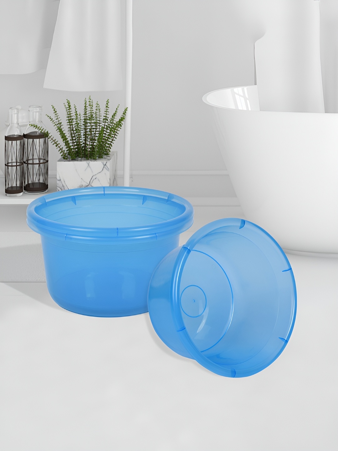 

Kuber Industries Blue 3 Pieces Classic Bath Accessories Set
