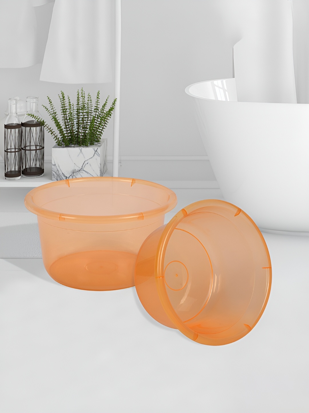 

Kuber Industries Orange 2 Pieces Bath Accessories Set