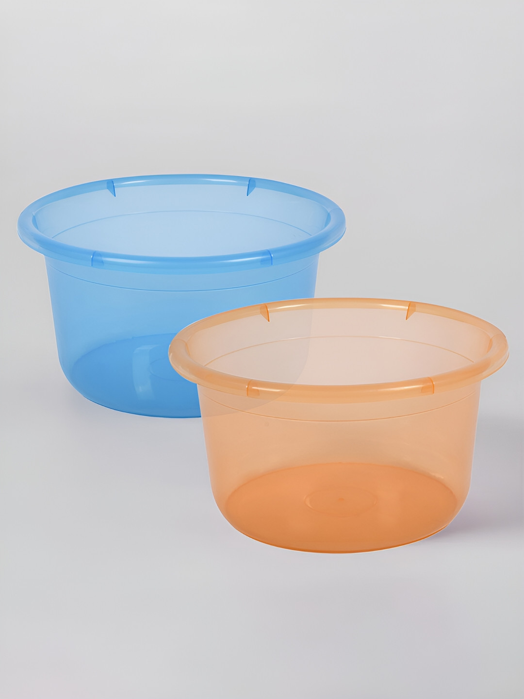 

Kuber Industries Blue & Orange 2 piece Solid Plastic Bath Accessories Set