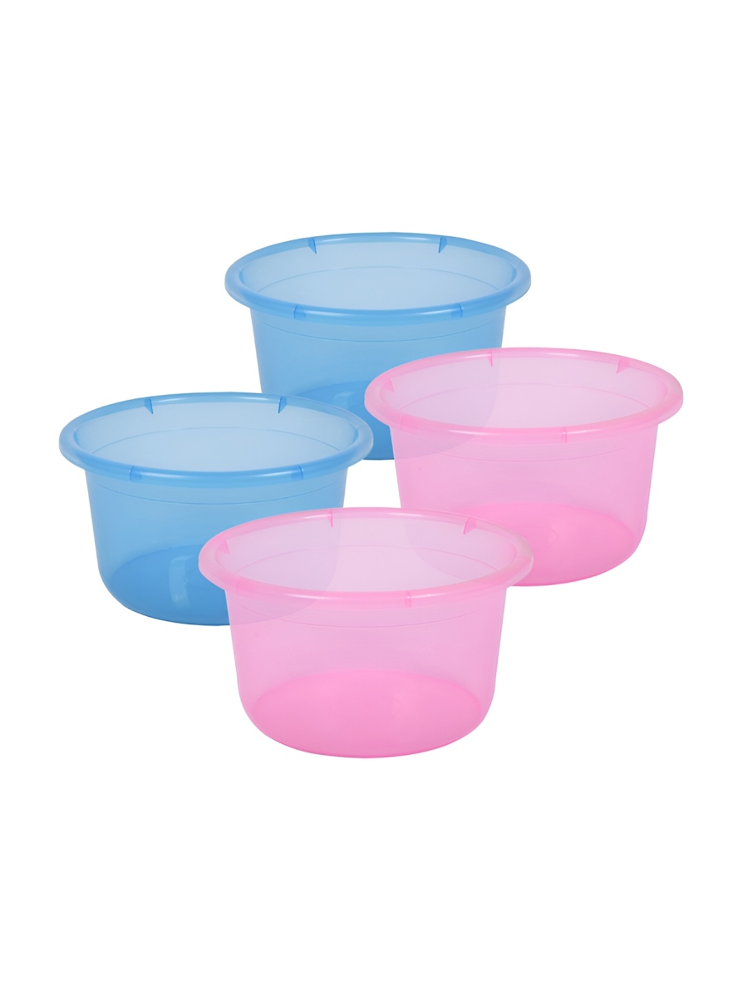 

Kuber Industries Blue & Pink 4 piece Solid Plastic Bath Accessories Set