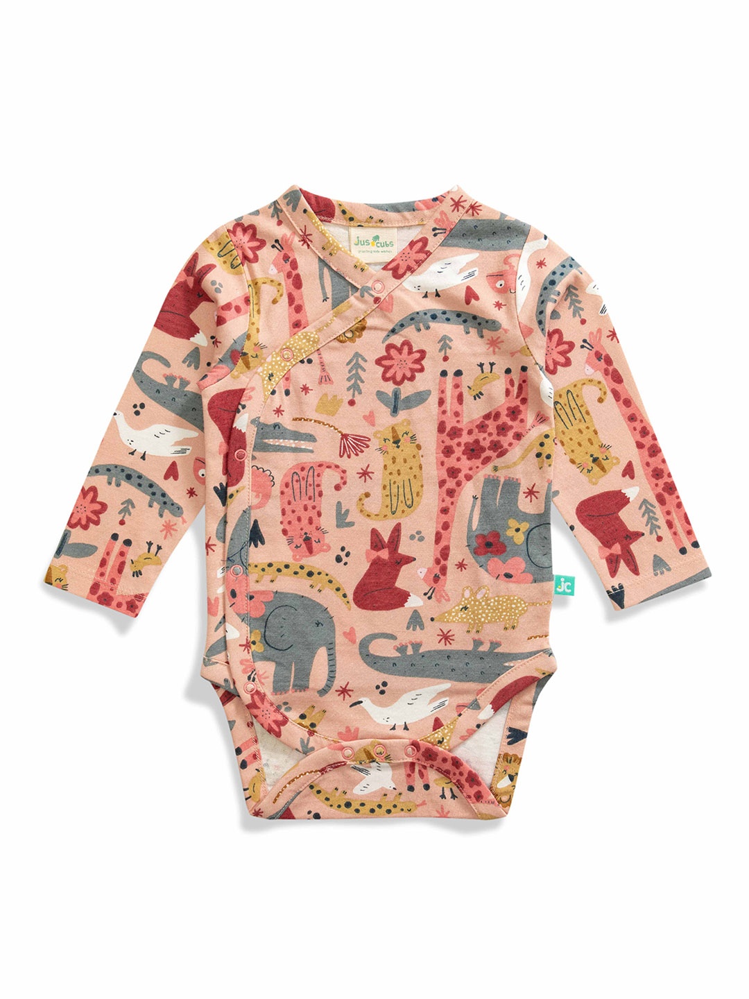 

JusCubs Infant Girls Printed Cotton Bodysuit, Pink