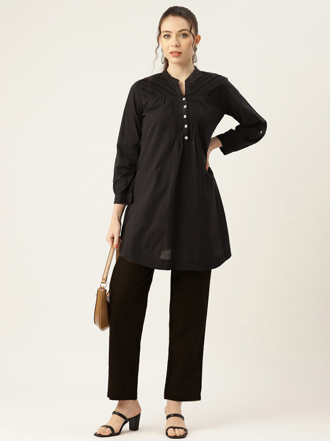 

Molcha Women Straight Fit Cotton Palazzos, Brown