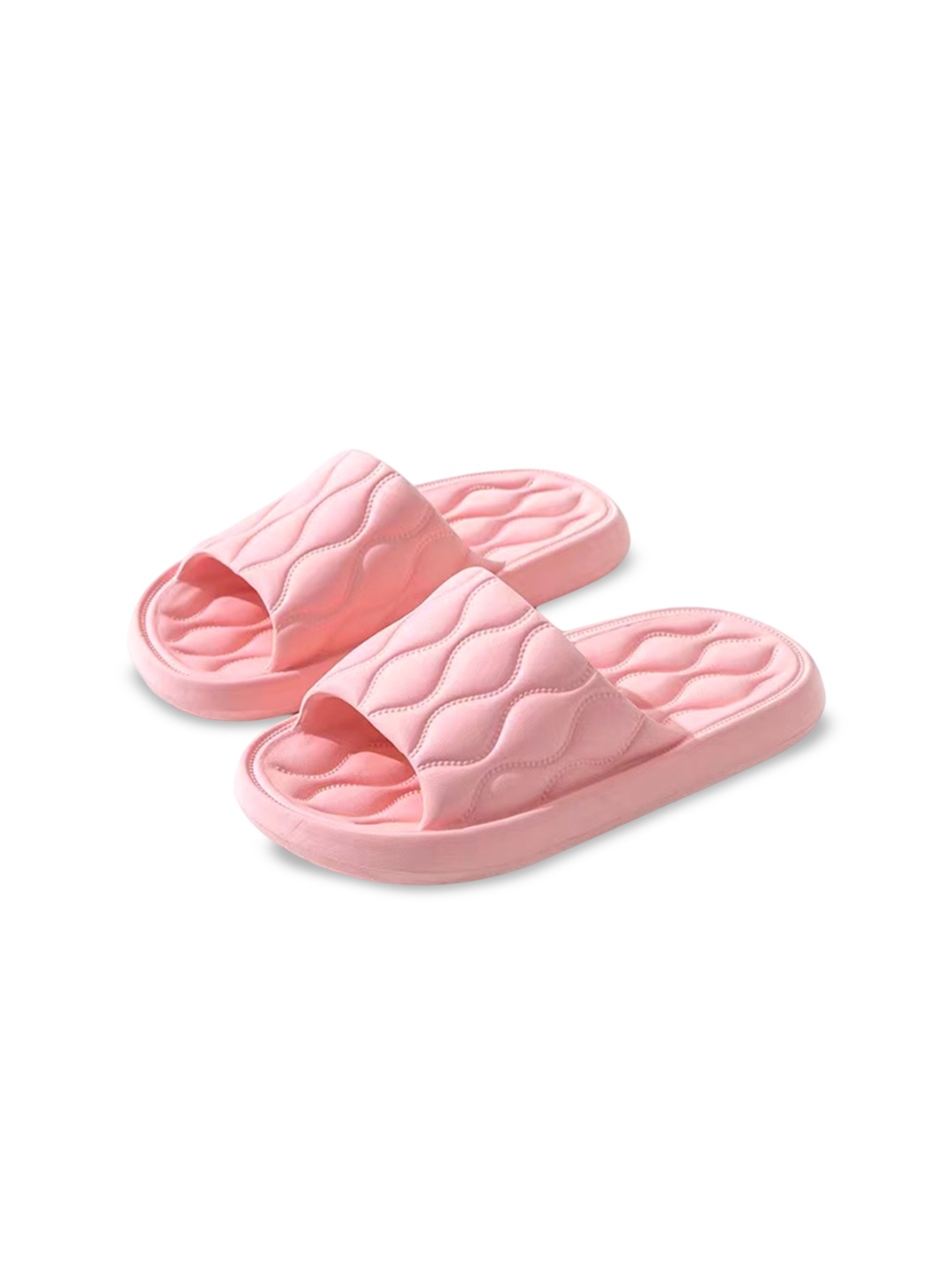 

Alexvyan Women Self Design Croslite Sliders, Pink