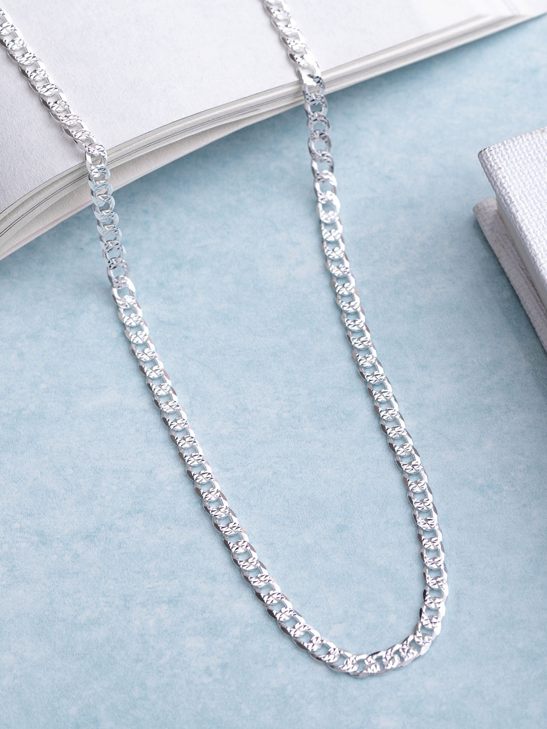 

Zavya Men Sterling Silver Rhodium-Plated Chain