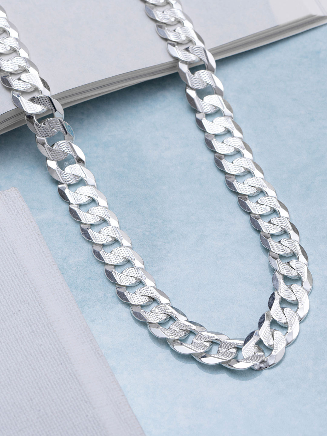 

Zavya Men Sterling Silver Rhodium-Plated Chain