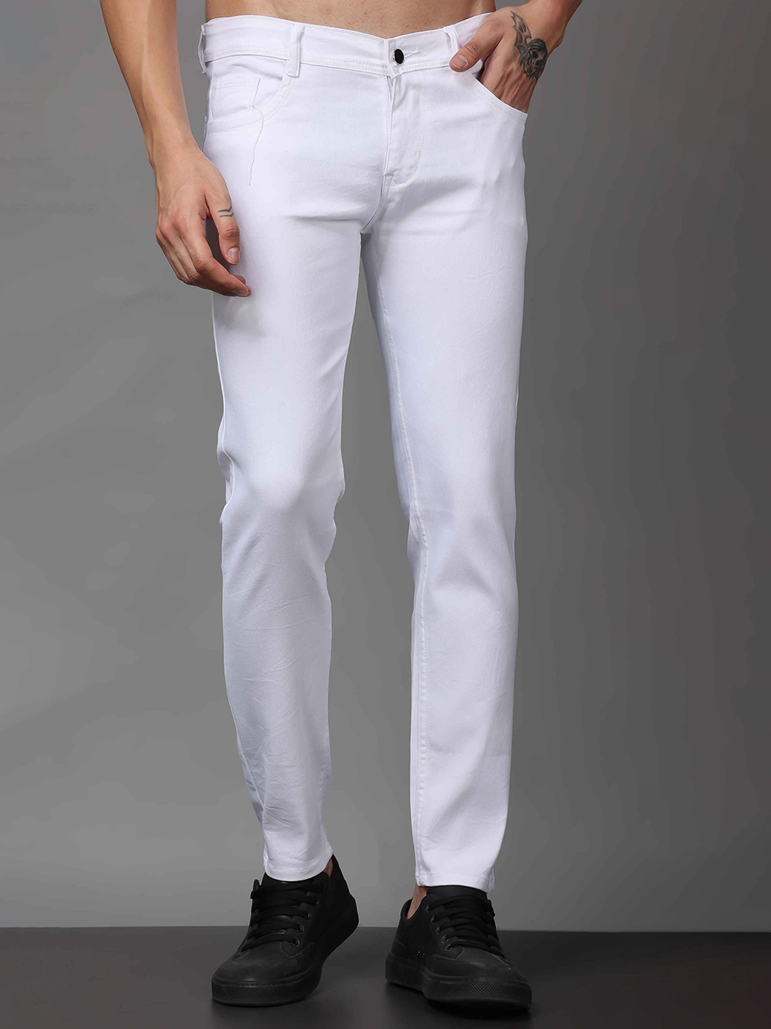 

Xee Men Comfort Slim Fit Stretchable Jeans, White