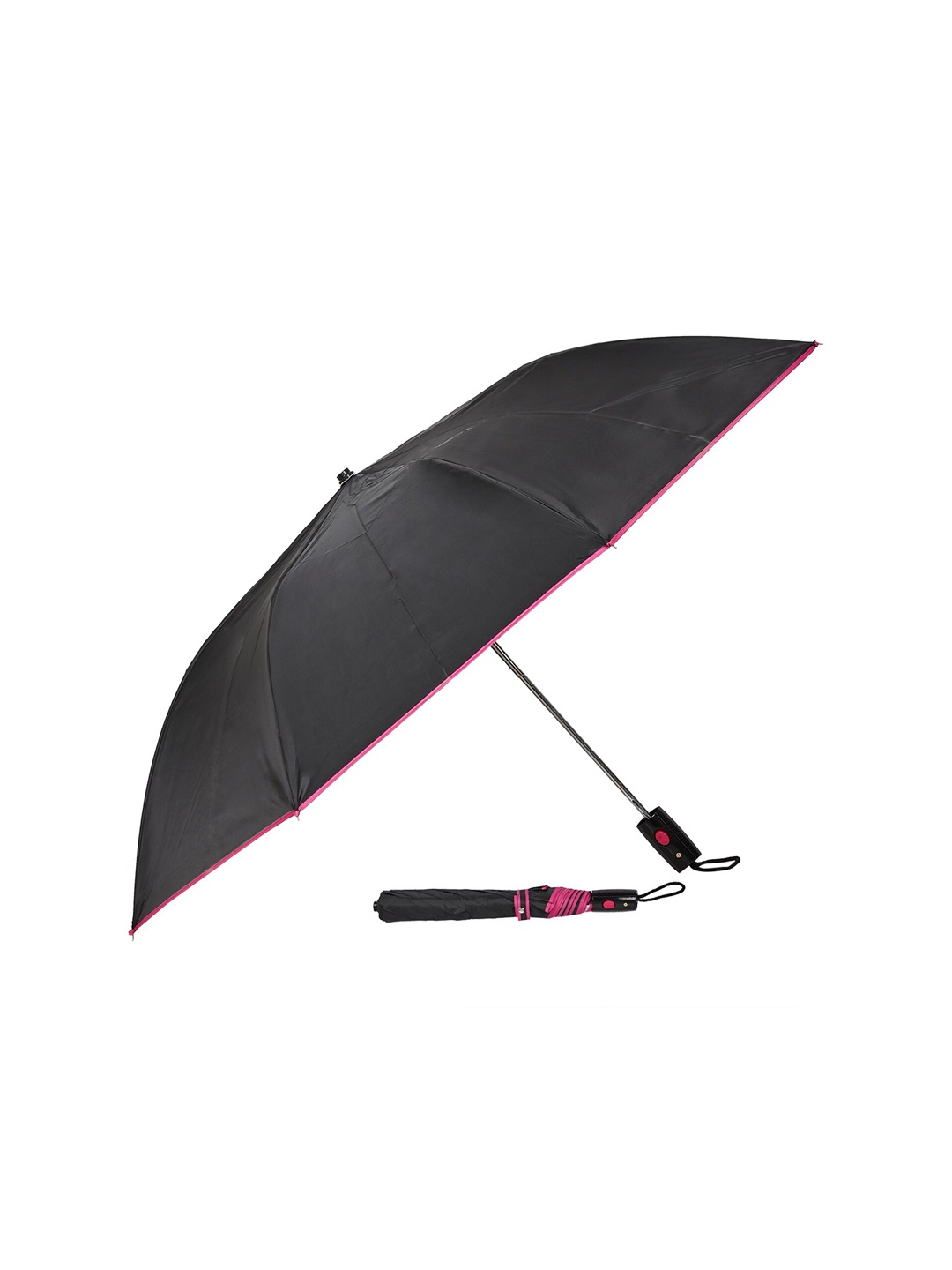 

LOOM LEGACY 2 Fold Rain and Sun Protective Button Open Umbrella, Black