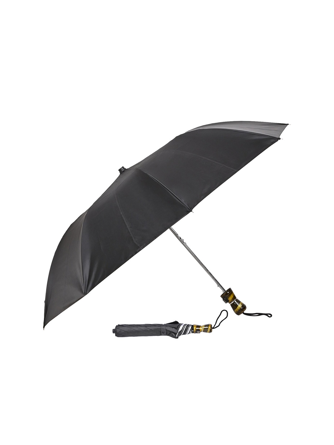 

LOOM LEGACY Unisex Manual 2 Fold Self Design Umbrella, Black