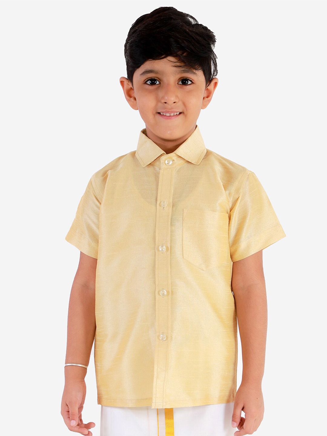 

VASTRAMAY Boys Premium Opaque Casual Shirt, Gold