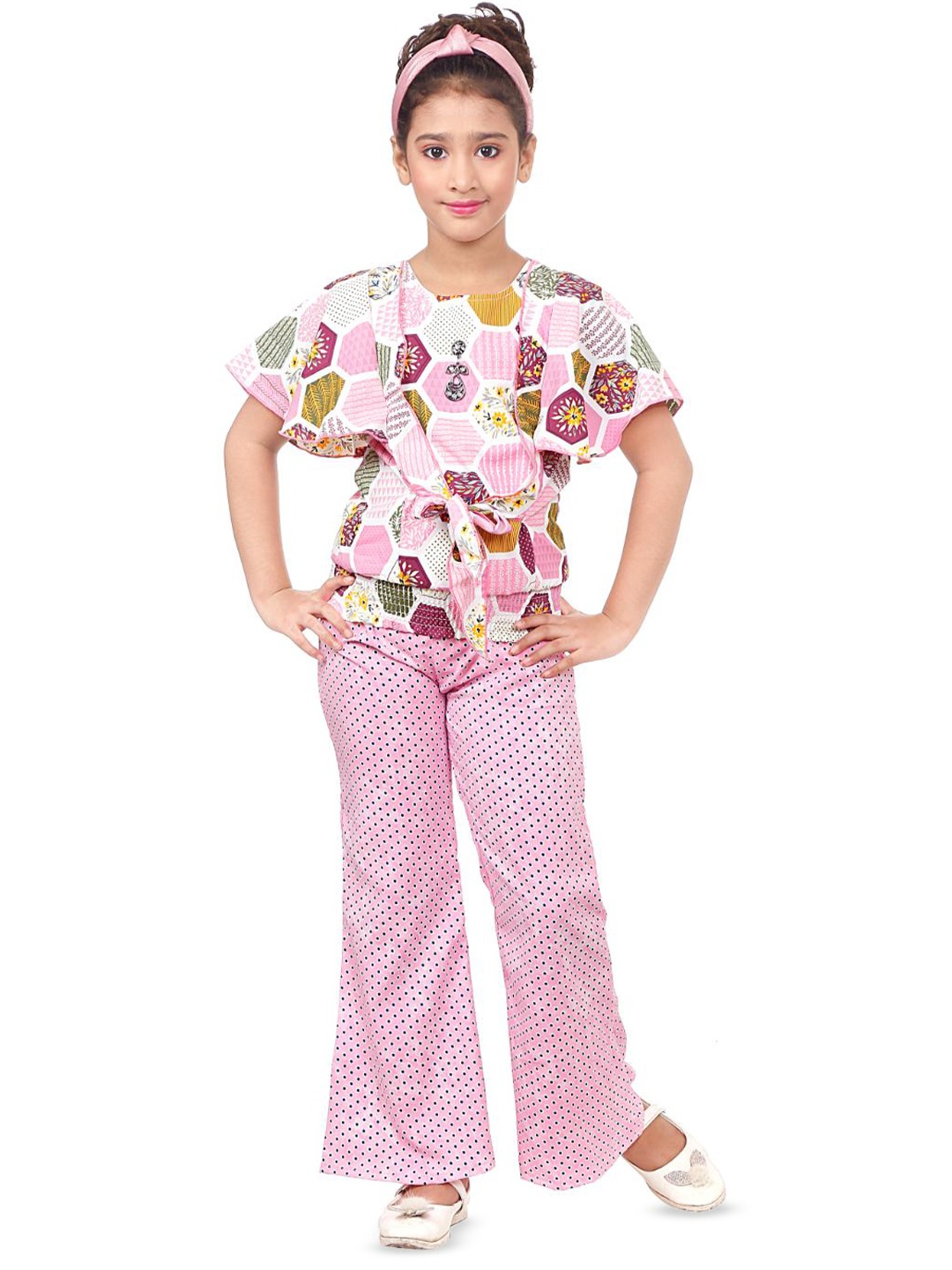 

BAESD Girls Printed Top & Palazzos Clothing Set, Pink