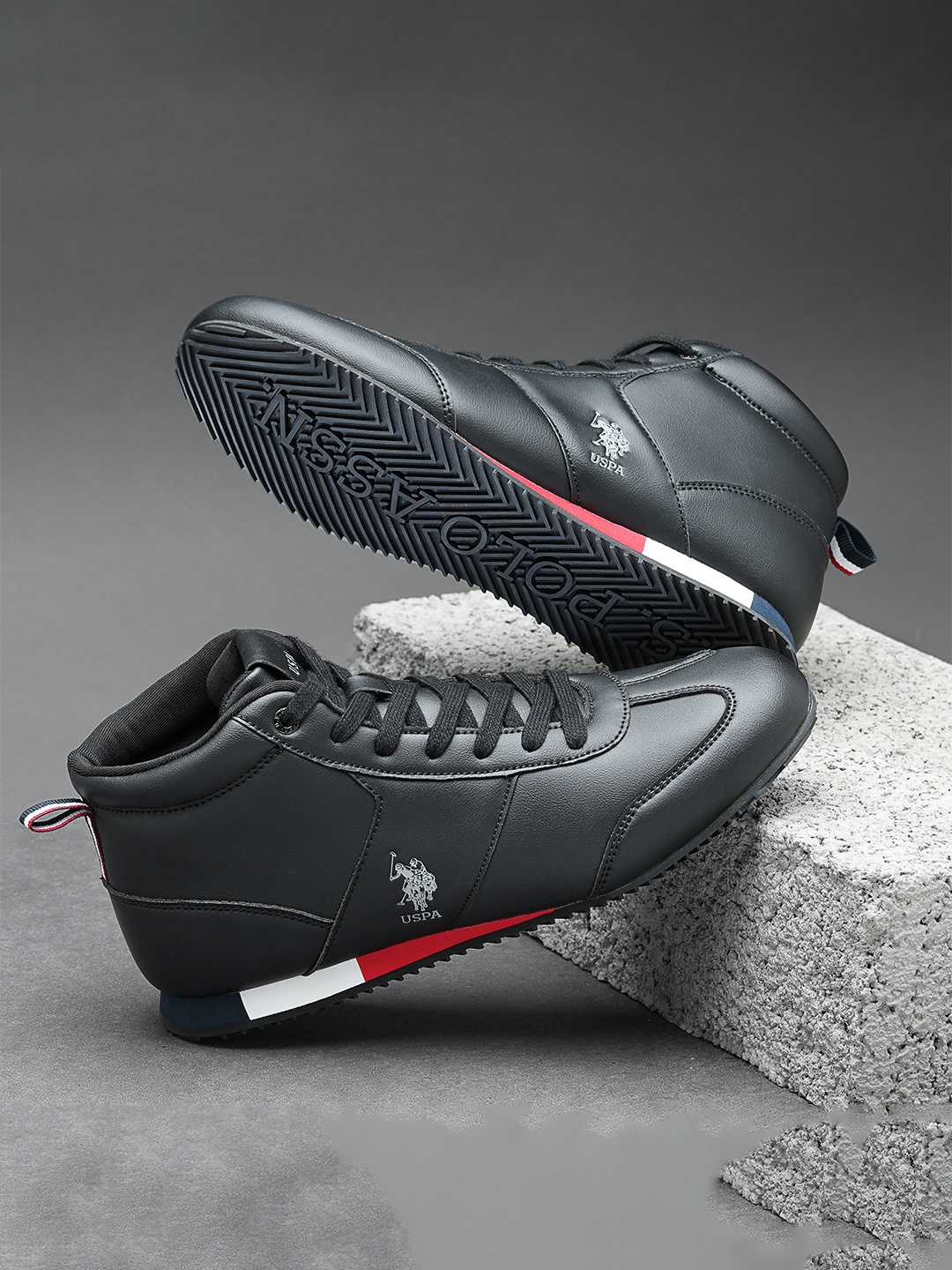 

U.S. Polo Assn. Men Rentso 2.0 Retro Mid Top Sneakers, Black