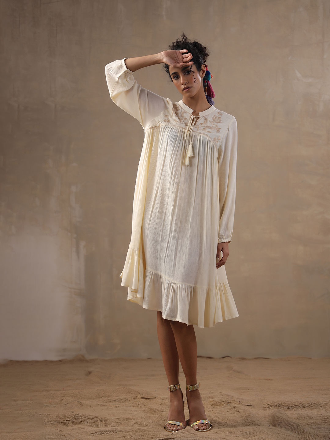 

Nyaro A-Line Dress, Beige