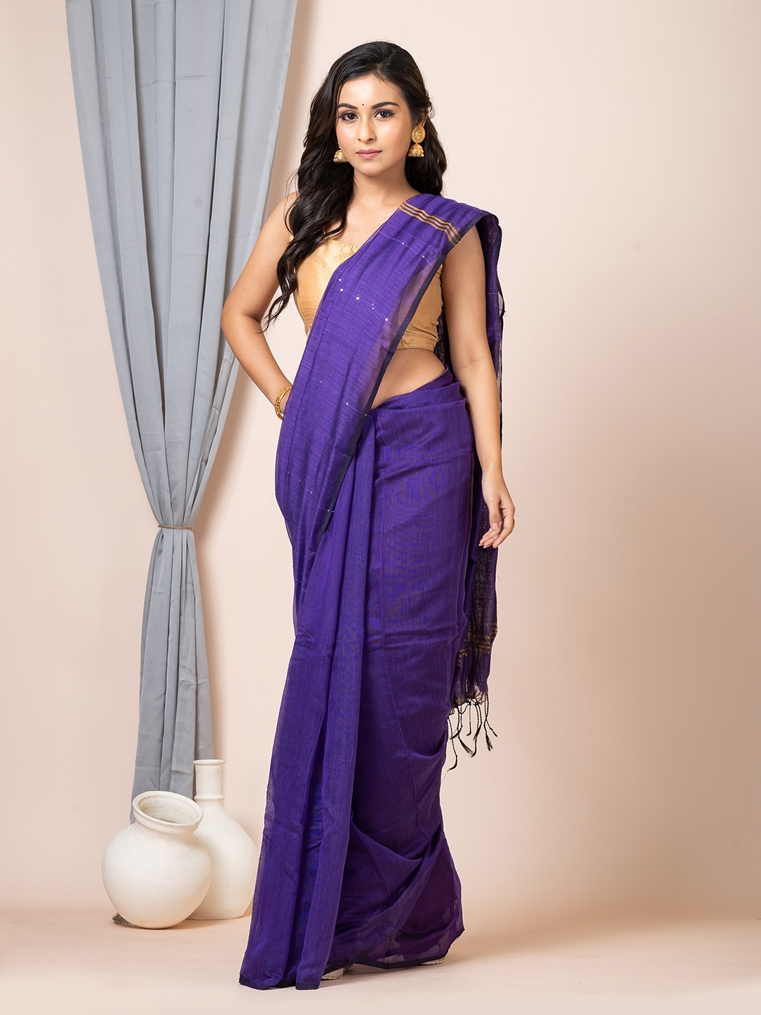 

Laa Calcutta Embellished Saree, Purple