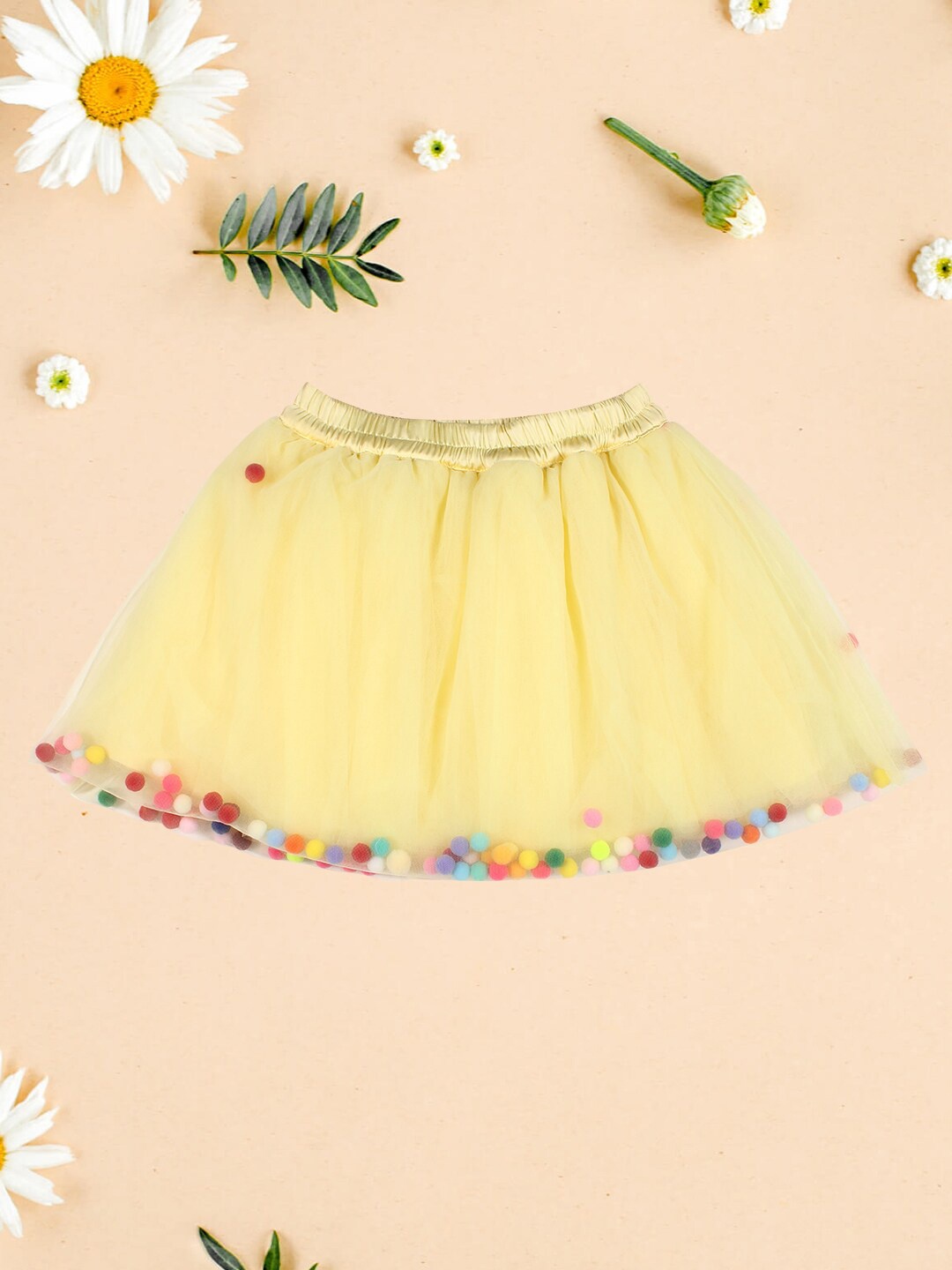 

CUTECUMBER Girls Embellished Mini Skirt, Yellow