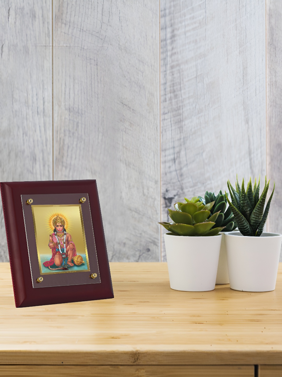 

DIVINITI Brown & Gold-Toned 24K Gold Plated Wooden Table Photo Frame