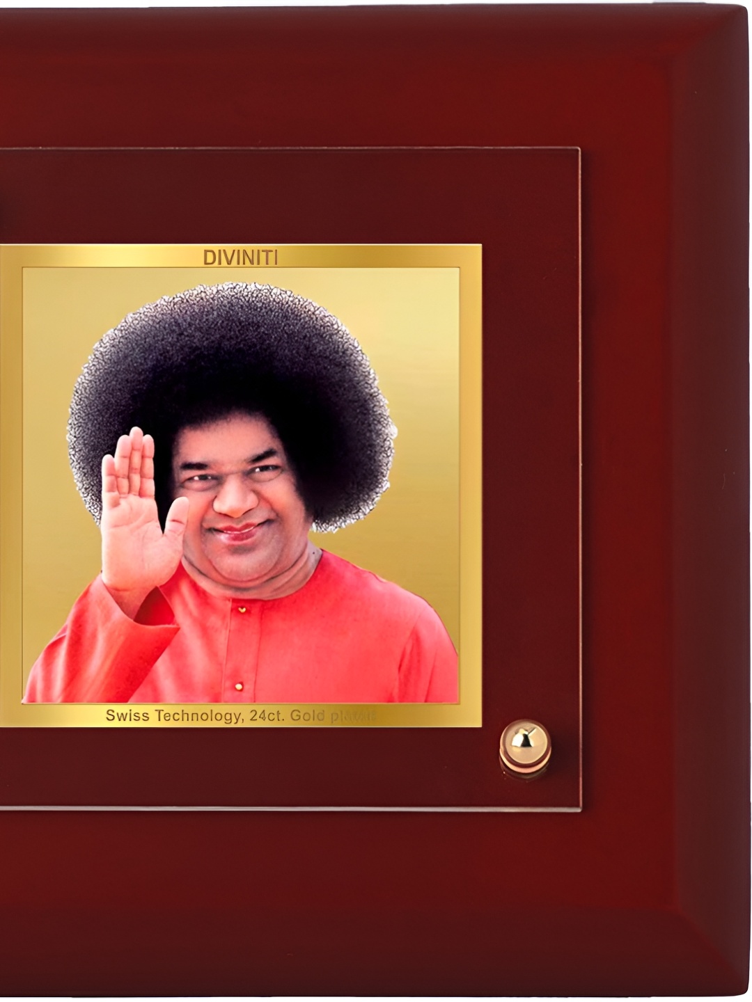 

DIVINITI Brown & Gold-Plated Wooden Table Photo Frame