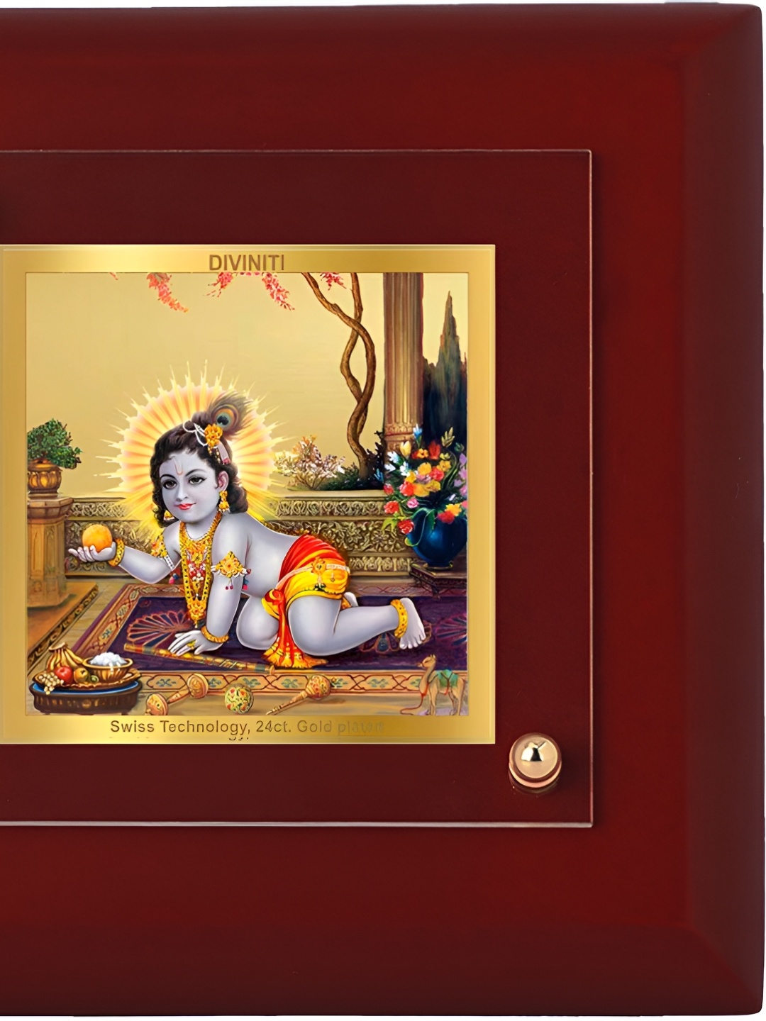 

DIVINITI Brown & Gold-Plated MDF Laddu Gopal Table Photo Frame
