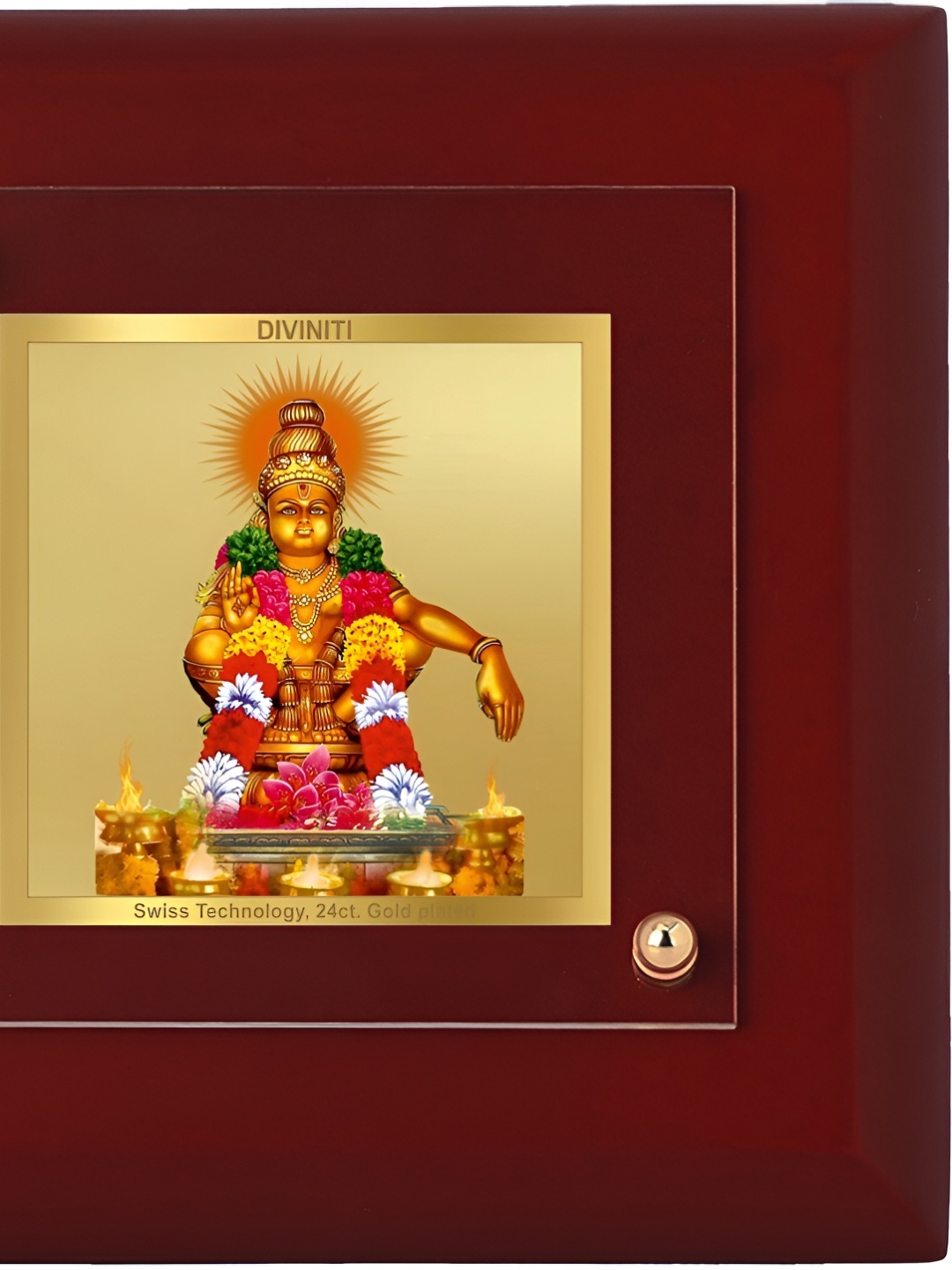 

DIVINITI Gold-Plated MDF Framed Wall Art, Maroon