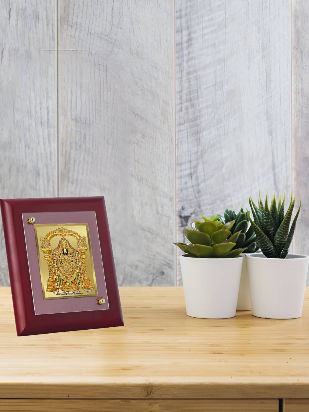 

DIVINITI 24K Gold Plated Tirupati Balaji Table Photo Frames, Brown