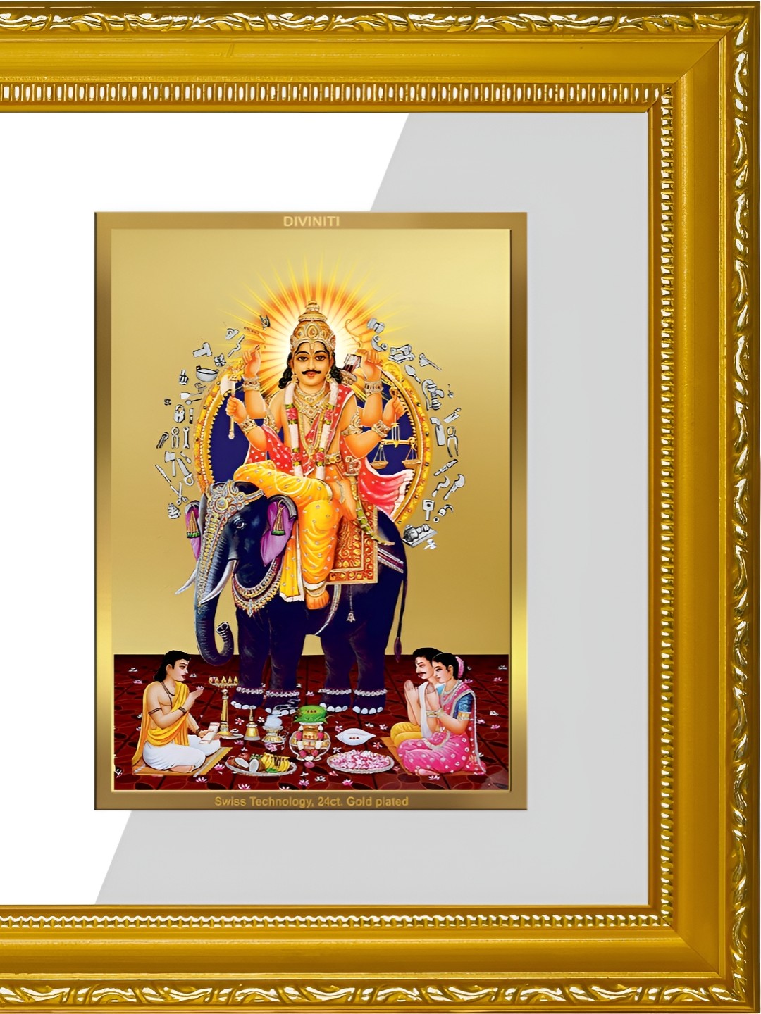 

DIVINITI Blue & White 24K Gold Plated Glass Table Photo Frames