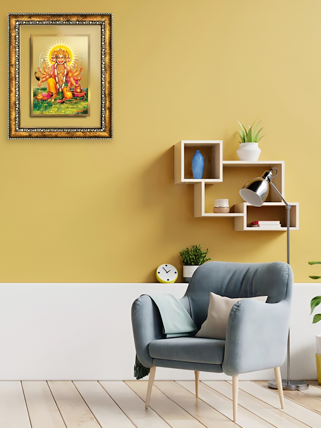 

DIVINITI Gold-Toned & Orange Glass Wall Religious Photo Frames