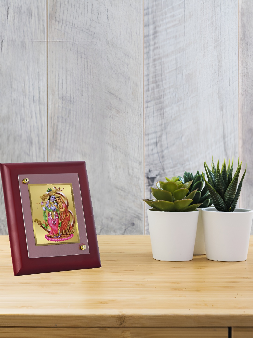 

DIVINITI Brown & Gold-Plated Religious Table Wall Frame
