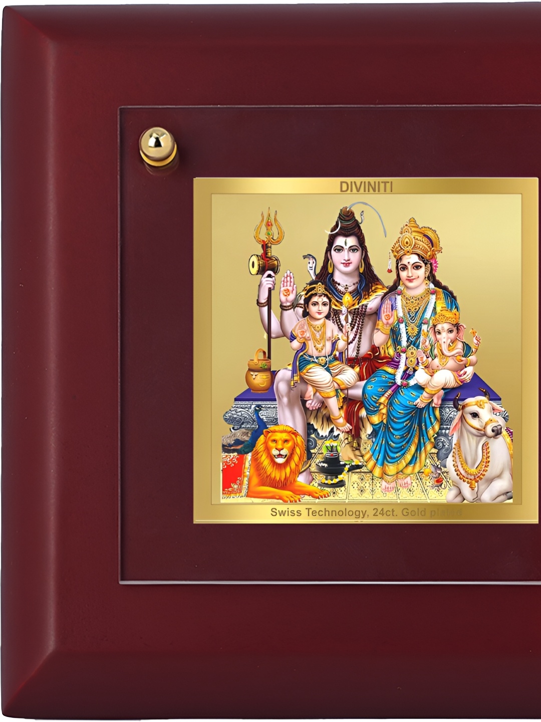 

DIVINITI Gold-Toned & Brown Wooden Table Photo Frames