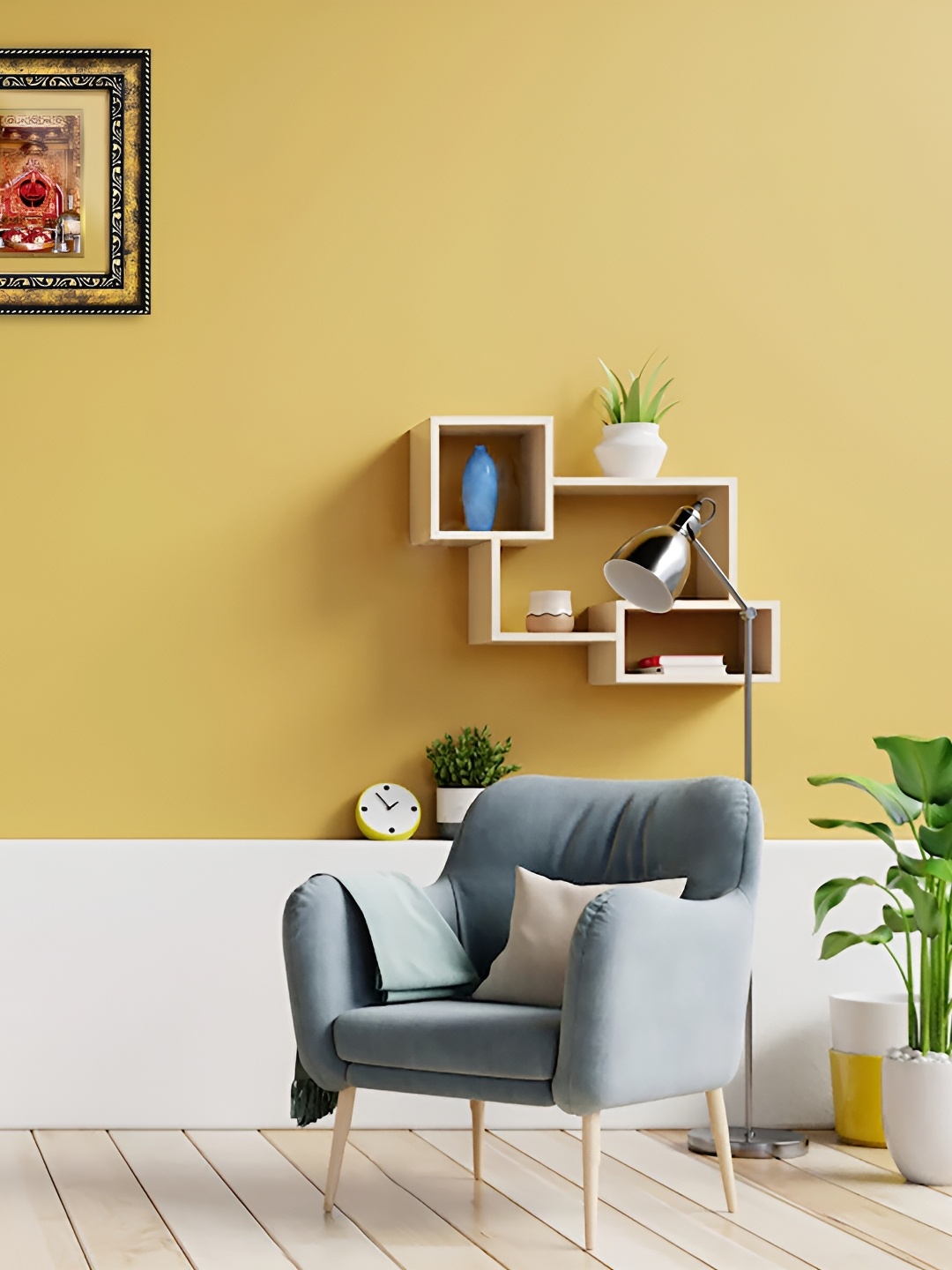 

DIVINITI Gold-Toned & Black Glass Wall Photo Frame