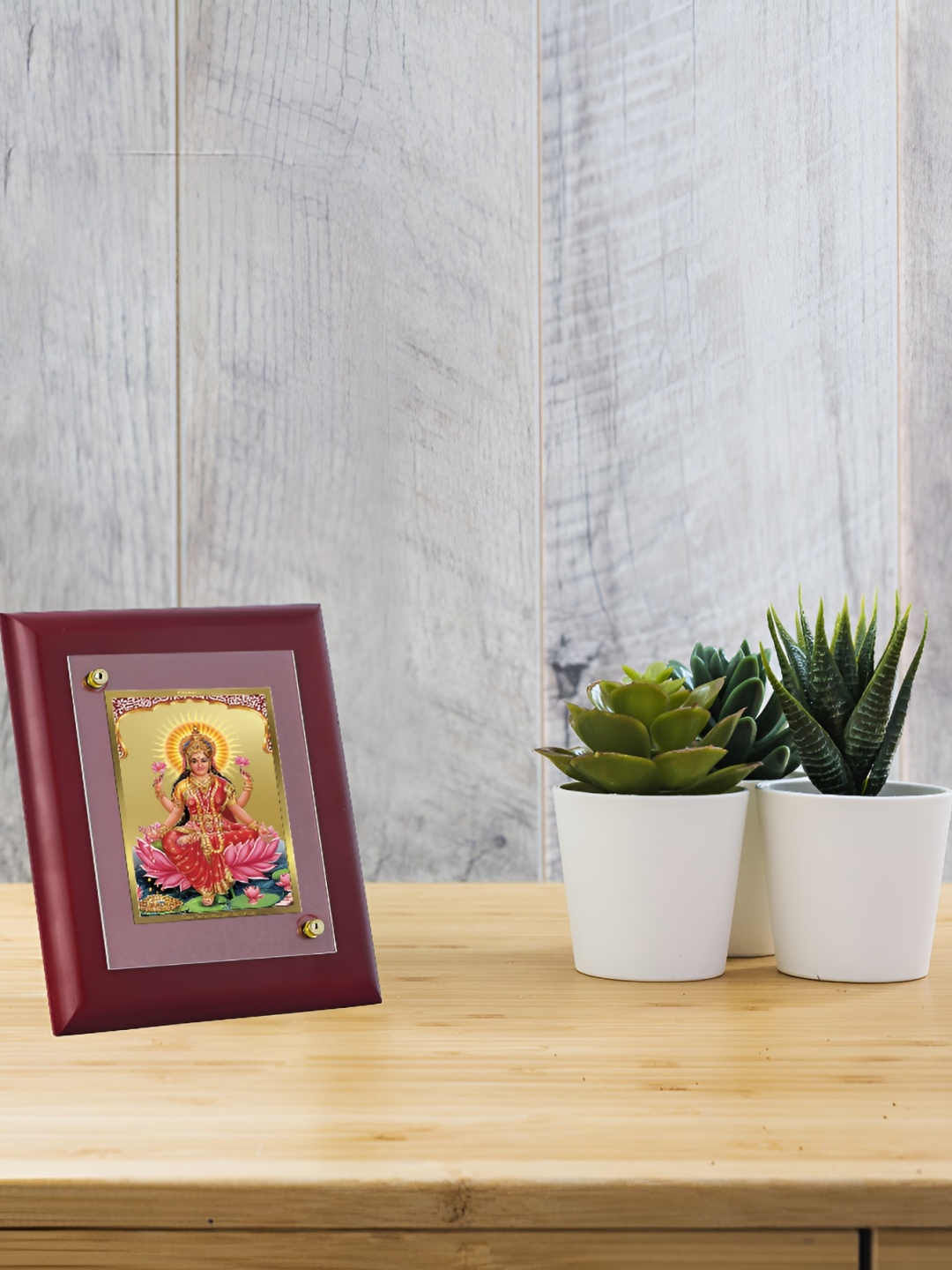 

DIVINITI Brown & Gold-Toned Religious Wooden Table Photo Frame