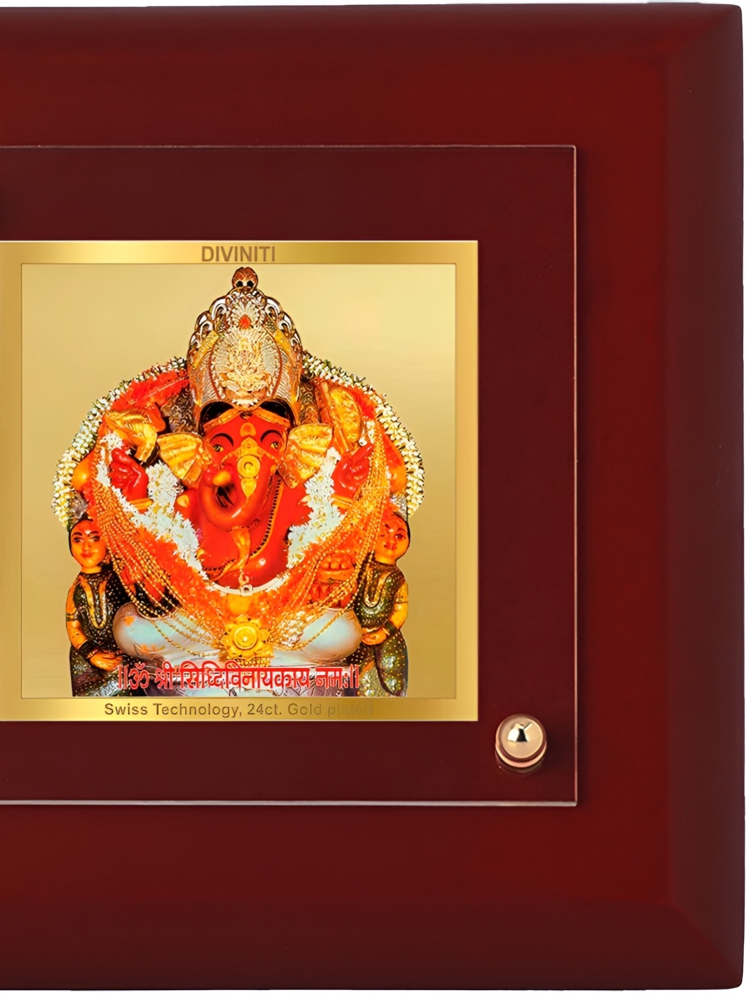 

DIVINITI Brown & Gold -Plated MDF Siddhivinayak Table Photo Frame